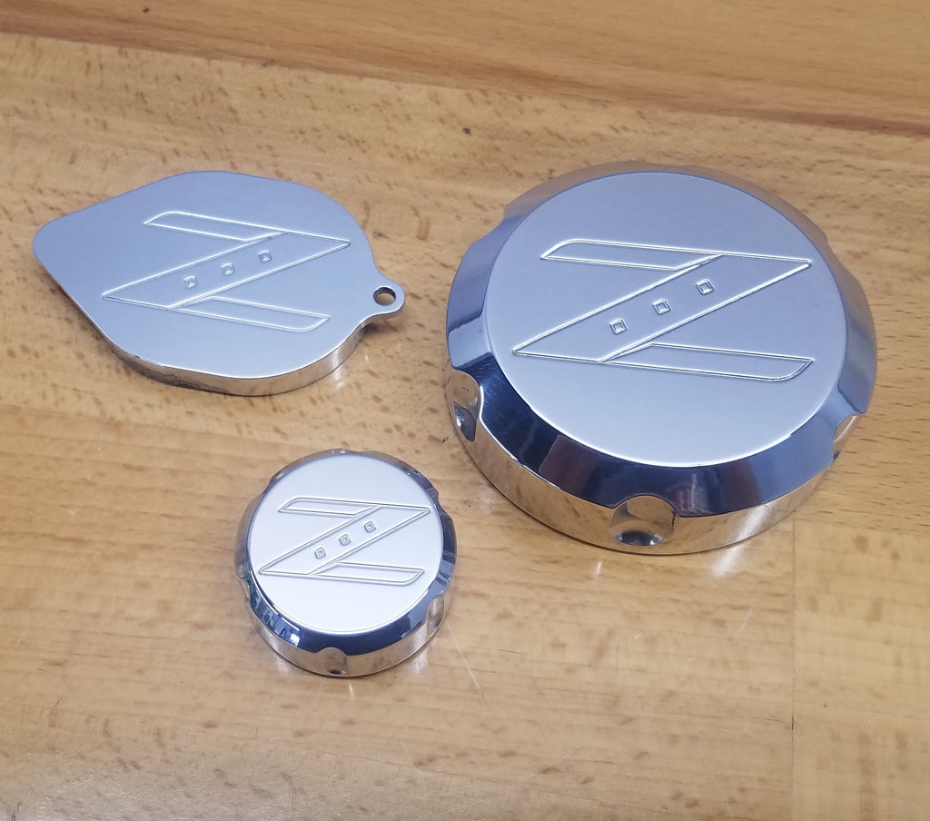 2007 and 2008 Nissan 350Z Logo Polished Cap Set - 3 Piece