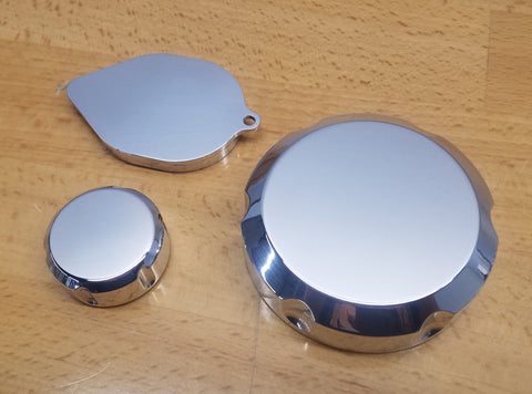 Polished Billet Plain Nissan 370Z Cap Set - 3 Piece